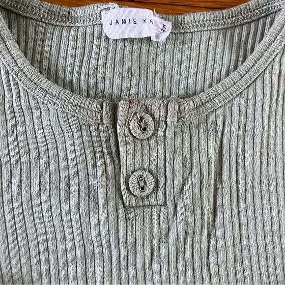 Jamie Kay Neutral Stretch Soft Ribbed Henley Bodysuits Size 2 - Picture 5 of 7